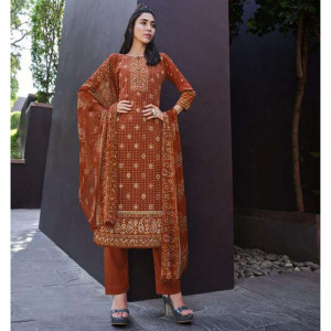 Pure Crepe Digital Print Salwar Suits