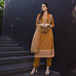 Pure Crepe Digital Print Salwar Suits