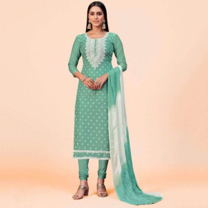 Chanderi Silk Semi-Stiched Salwar Suits
