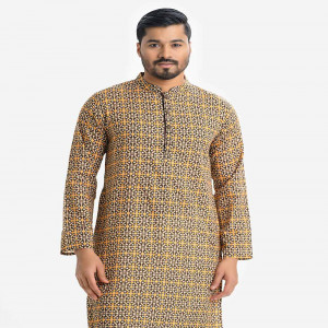 Multi-color Cotton Semi Fit Panjabi