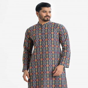 Multi-Color Cotton Semi Fitted Panjabi