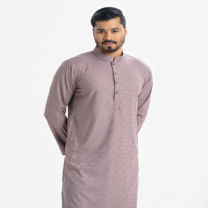 Gray Jacquard Slim Fitted Panjabi
