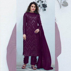 Chikankari Georgette Embroidered Dress Material