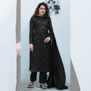 Chikankari Georgette Embroidered Dress Material