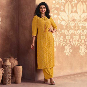 Viscose Jacquard With Meenakari Work Kurti