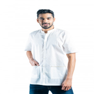 White Cotton Embroidered Fatua