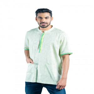Mint Cotton Hand Embroidered Fatua