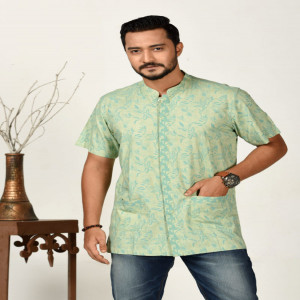 Frisco Green Cotton Printed Fatua