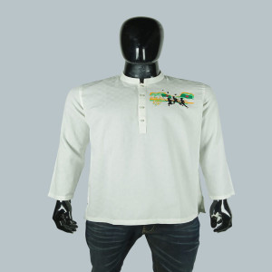 Off White Jacquard Cotton Printed Fatua
