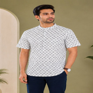 White Cotton Printed Fatua