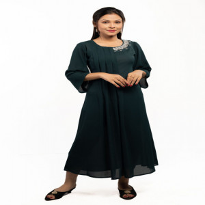 Jade Green Georgette Karchupi Ornamented Gown