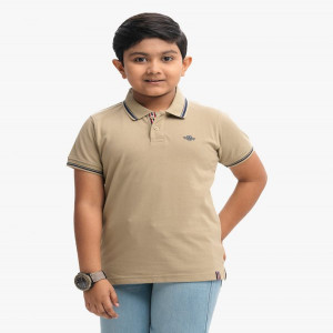 Khaki Pique Short Sleeve Polo