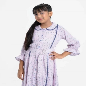 Purple Georgette A-line Frock