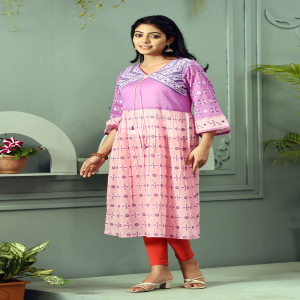 Lilac Voile Printed Kurt