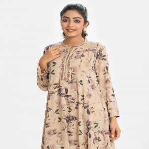 Beige Joom A-line Long Tunic