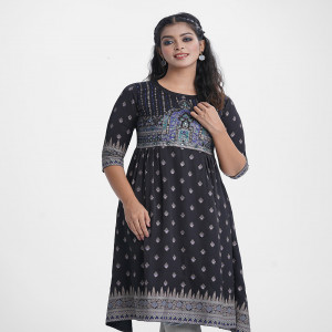 Black Crepe A-Line Tunic