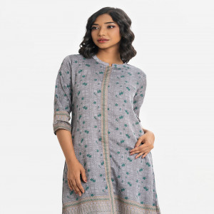 Gray Crepe A-line Tunic