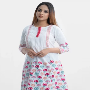White Cotton A-line Tunic