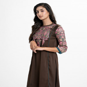 Dark Brown Zoom A-Line Tunic