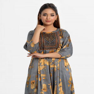 Ash Satin A-line Tunic