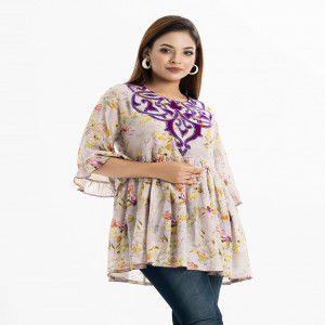 Lilac Blended Cotton Tunic Abaya