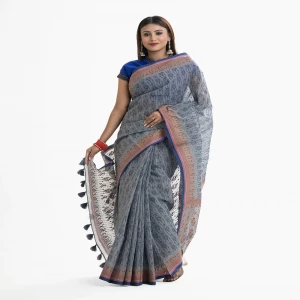 Gray  Cotton Saree