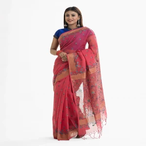Pink Cotton Saree