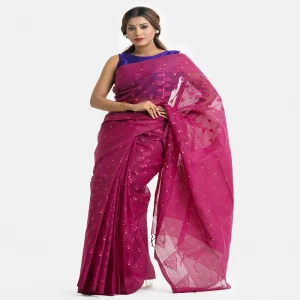 Maroon Cotton Saree
