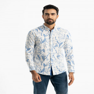 White Cotton Long Sleeve Casual Shirt