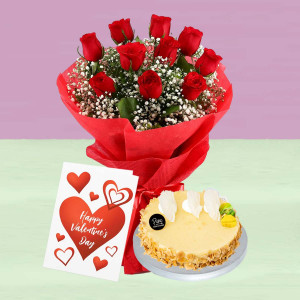 Cheese Cake & Rose Combo