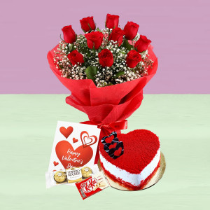 Valentine's Combo With Cake and Teddy