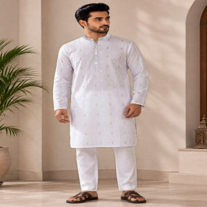 White Cotton Panjabi
