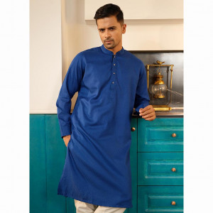 Midnight Blue Cotton Panjabi