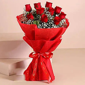 10 Pieces Red Roses Bouquet