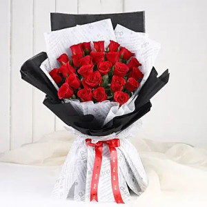 24 Pieces Red Roses Bouquet