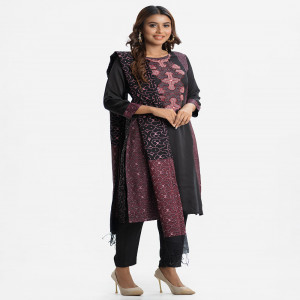 White Cotton Printed Salwar Kameez Set