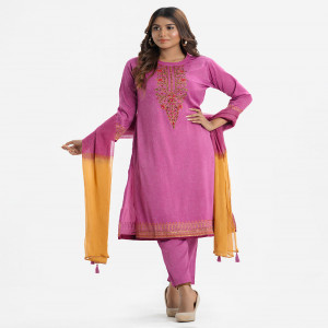 White Cotton Printed Salwar Kameez Set
