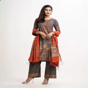 Ash Cotton Karchupi Salwar Kameez