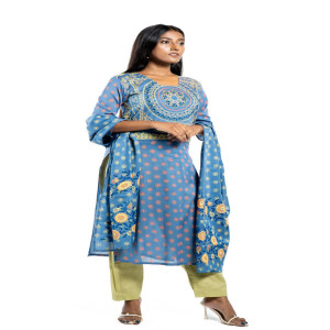 Ash Voile Printed Salwar Kameez Set