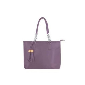 Solid Color Tote Handbag with Tassel