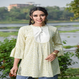 Lemon Yellow Linen Top