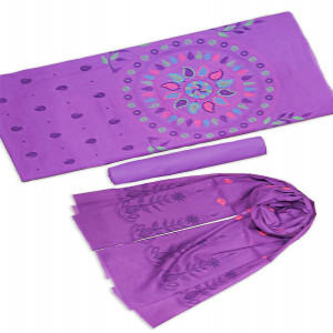 Purple Voile Printed Salwar Kameez Set