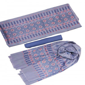 Grey Voile Printed Salwar Kameez Set