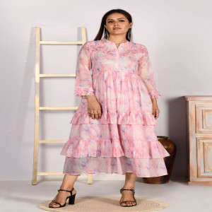 Pink Georgette Gown