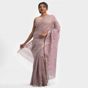 Ash Half-silk Saree