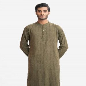 Green Viscose Semi Fit Panjabi