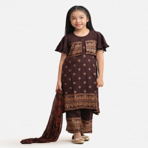Coffee Brown Viscose Salwar Kameez