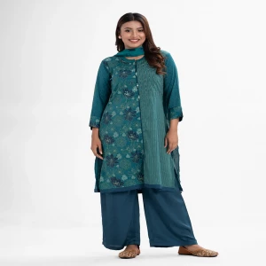 Teal Green Joom Straight Salwar Kameez