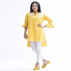 Yellow Georgette Woven Tops