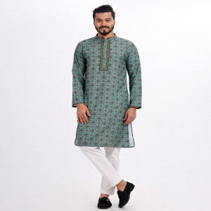 Green Fitted Panjabi